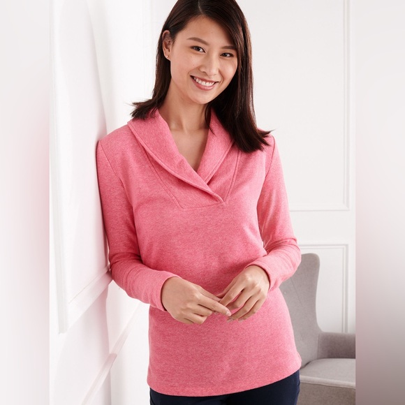 EUC 3X FEATHERWEIGHT FLEECE WRAP NECK PULLOVER - T by Talbots - Picture 4 of 4